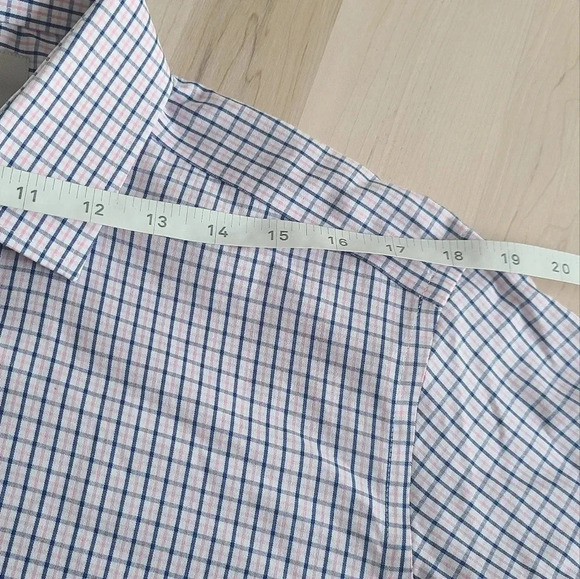 🇬🇧HAWES & CURTIS Dress Shirt, Pink Navy Plaid, Like New! - Picture 10 of 11